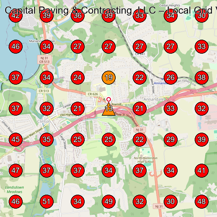 Capital Paving & Contracting, LLC GeoGrid visibility map for Dance School in Lebanon